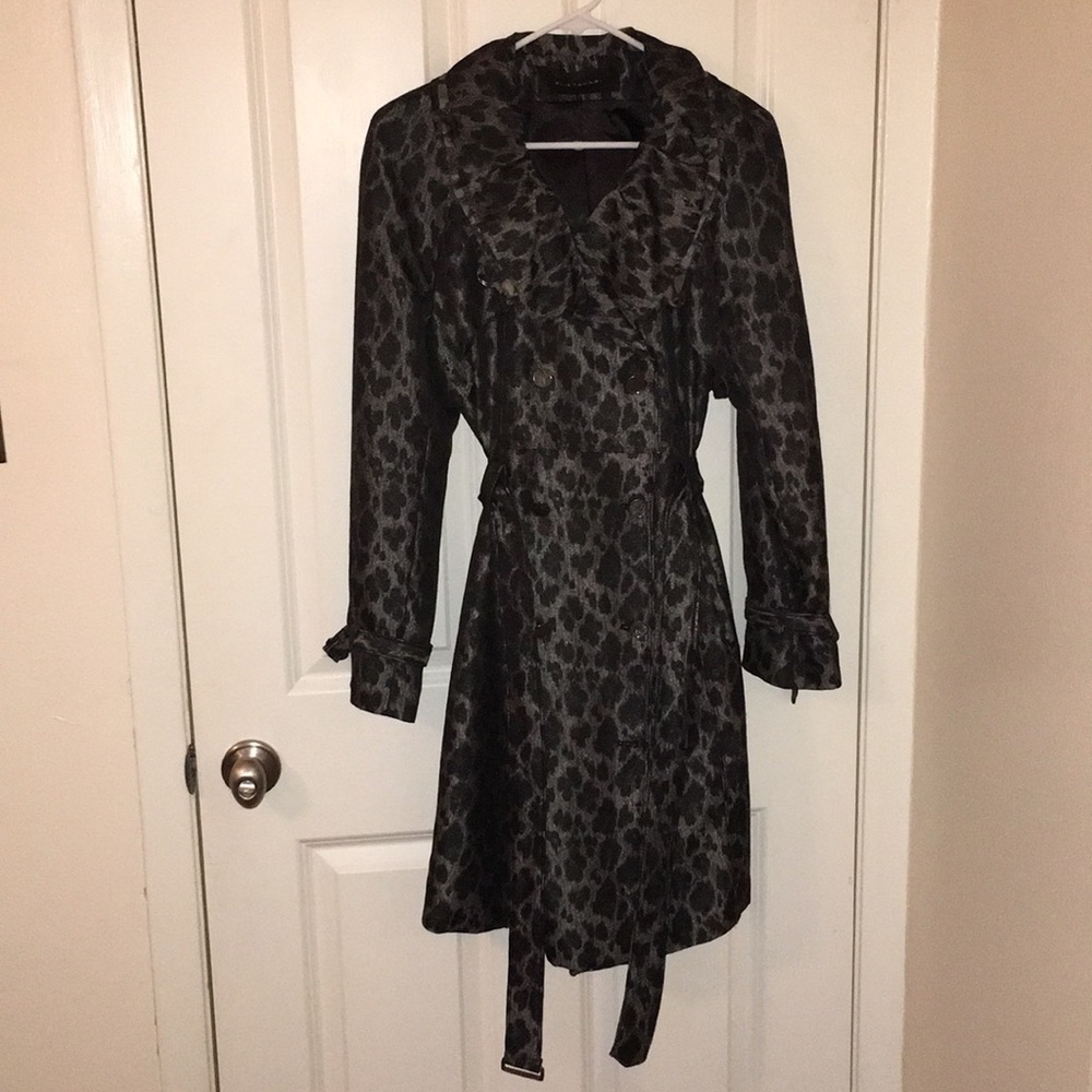 Elie Tahari animal print trench coat